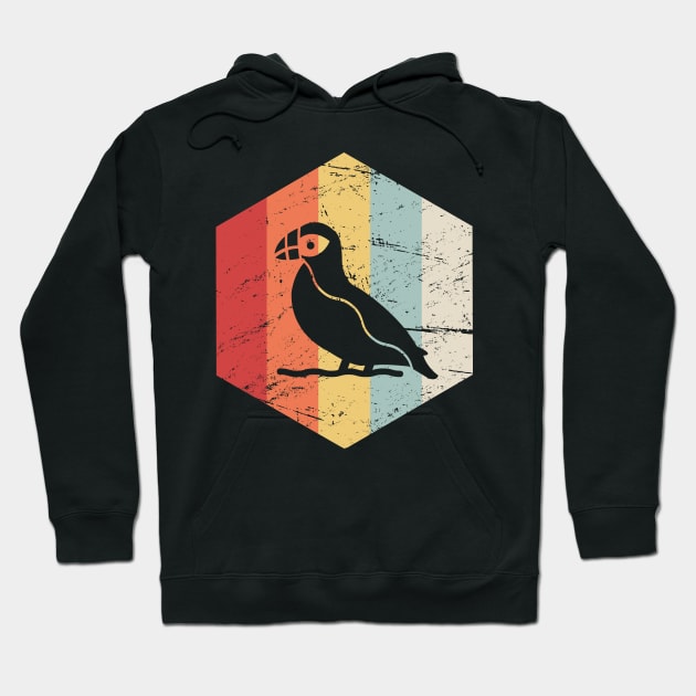 Retro Vintage Puffin Icon Hoodie by MeatMan